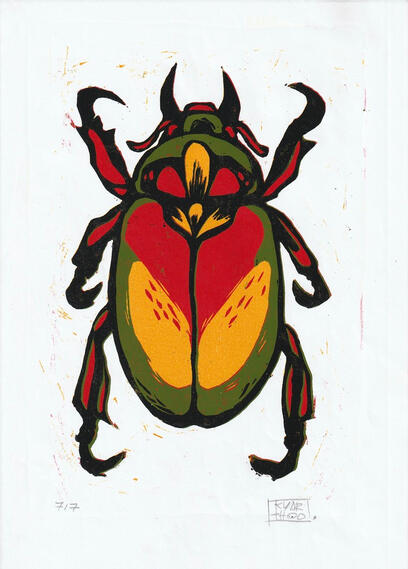 Sem Titulo, 2023. Xilogravura, edição de 9 impressões 21 x 29,7cm Kezia Mausolf