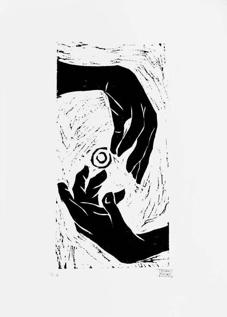 002, Série: Us, 2022. xilogravura 21 x 29,7cm Kezia Mausolf